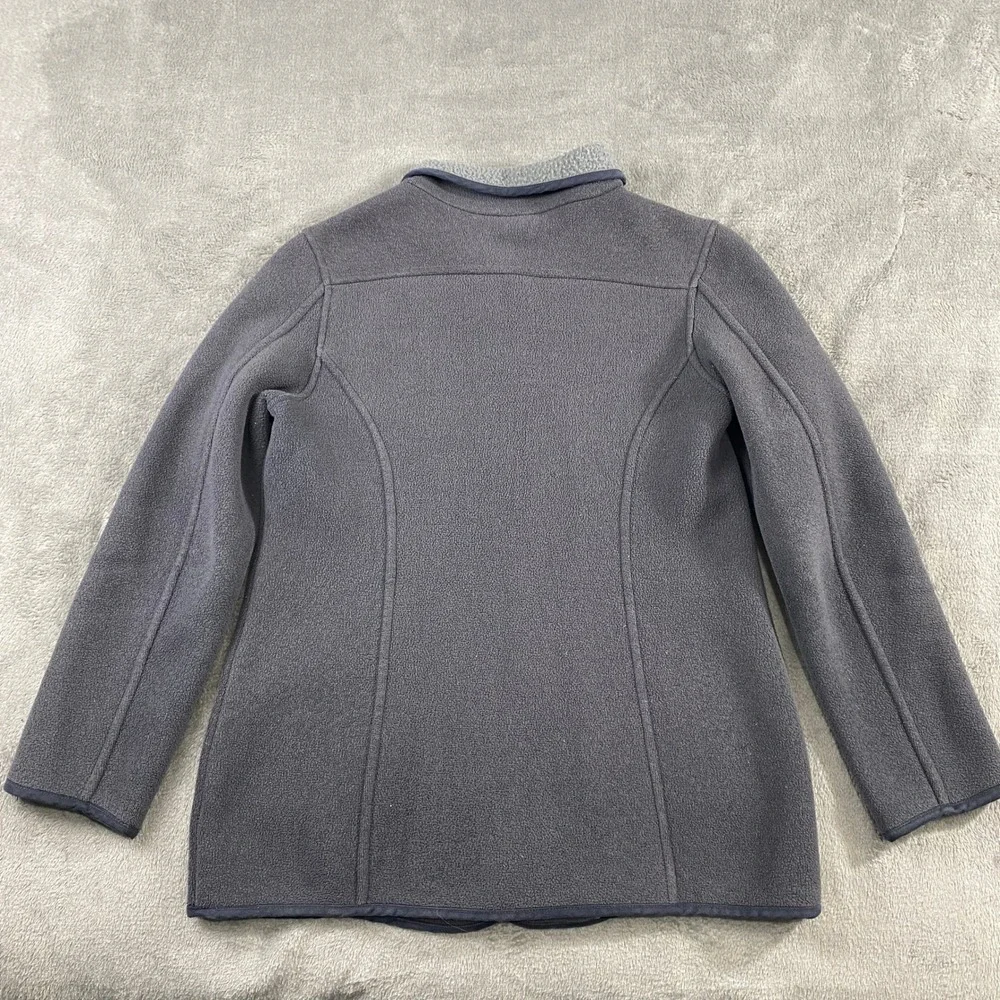 Vtg‎ LL Bean Jacket Womens SM Fleece Peter Pan Collar Pockets Button Front